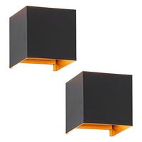 WANDLEUCHTE Inspiration 2er-Set - Schwarz, Metall (10/10/10cm) - Nettlife