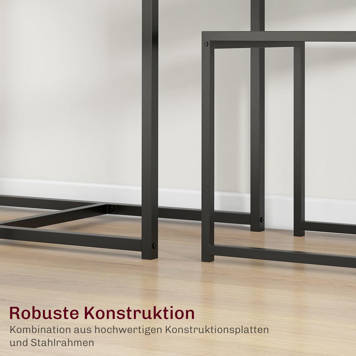 ESSGRUPPE 3-teilig aus Metall MDF Grau - Schwarz/Grau, Holzwerkstoff/Metall (47/76/90cm) - HOMCOM