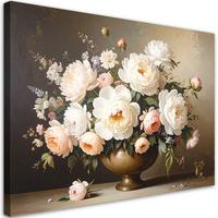 LEINWANDBILD Blumen 100x70cm - Beige, Textil (100/70cm) - Feeby