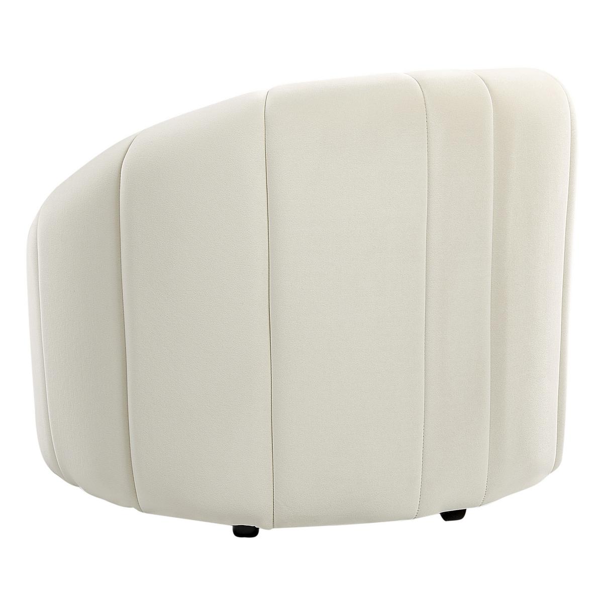 SESSEL Samtstoff cremeweiß Malung - Weiß, Textil (79/67/79cm) - Beliani