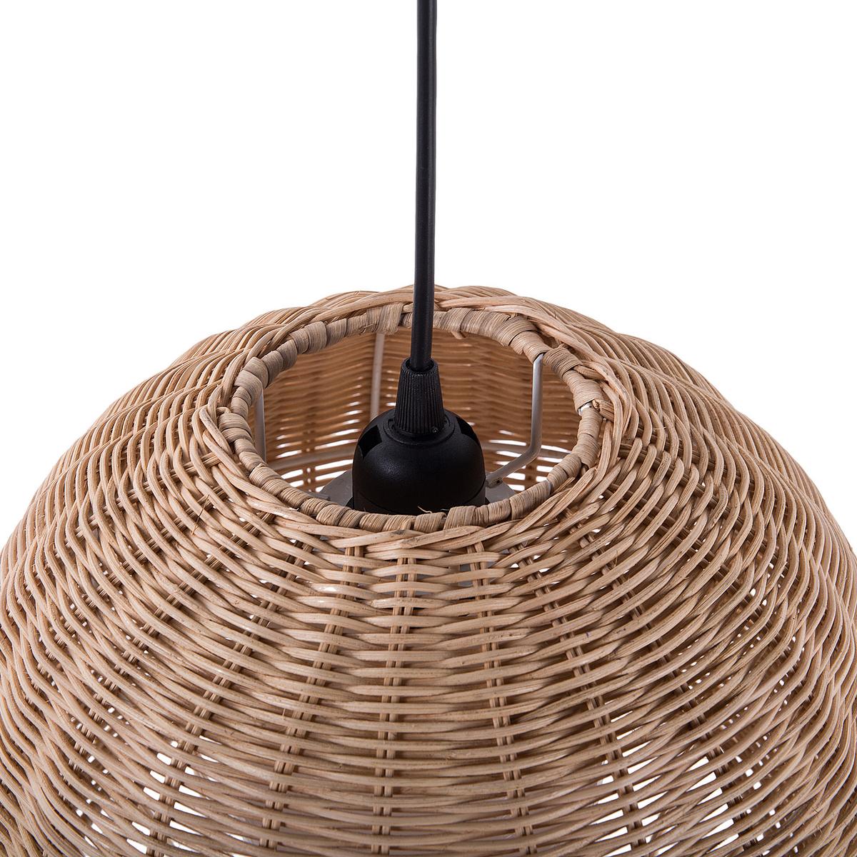 HÄNGELEUCHTE Drino 27/27/150 cm - Beige, Naturmaterialien (27/27/150cm) - Beliani