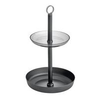 SCHMUCKHALTER 2 Ebenen - Schwarz, Metall (15/25.6/15cm) - Calicosy