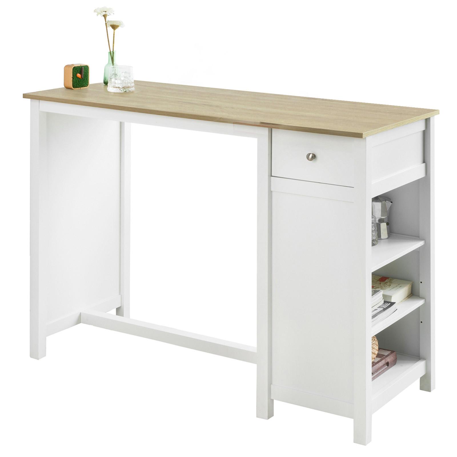 BARTISCH Weiß-Natur - Weiß, Holzwerkstoff (55/120/90cm) - SoBuy