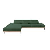 ELEKTRISCHES ECKSOFA Links MONA 316x205x85 Grün Cord - Salbeigrün/Grün, Holzwerkstoff/Textil (316/205cm) - ALTDECOR