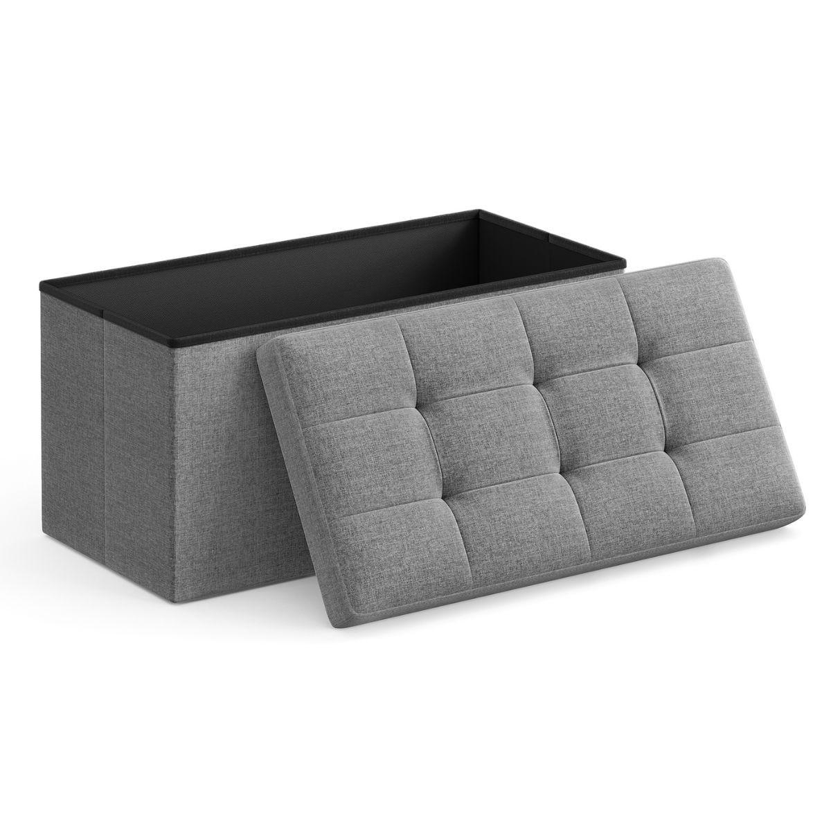 SITZBOX - L76 cm - Hellgrau, Holzwerkstoff (38/38/39.5cm) - Calicosy