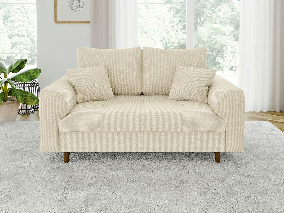 2-SITZER-SOFA Sigurd Beige Chenille - Beige/Braun, Holz/Textil (150/81/93cm) - S-Style Möbel