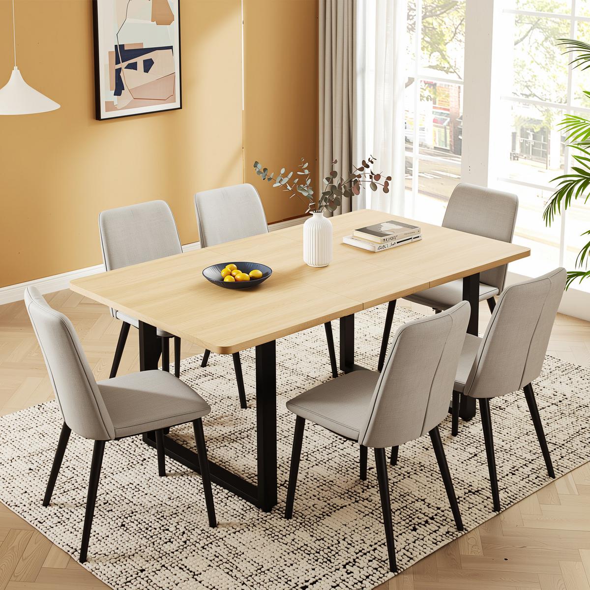 ESSTISCH AUSZIEHBARER 140-220 cm Eiche & Metall – Moderner Esszimmertisch für 6-10 Personen mit Schwerlast-Auszug - Sonoma Eiche, Holzwerkstoff (80/220/75cm) - Urban Meuble