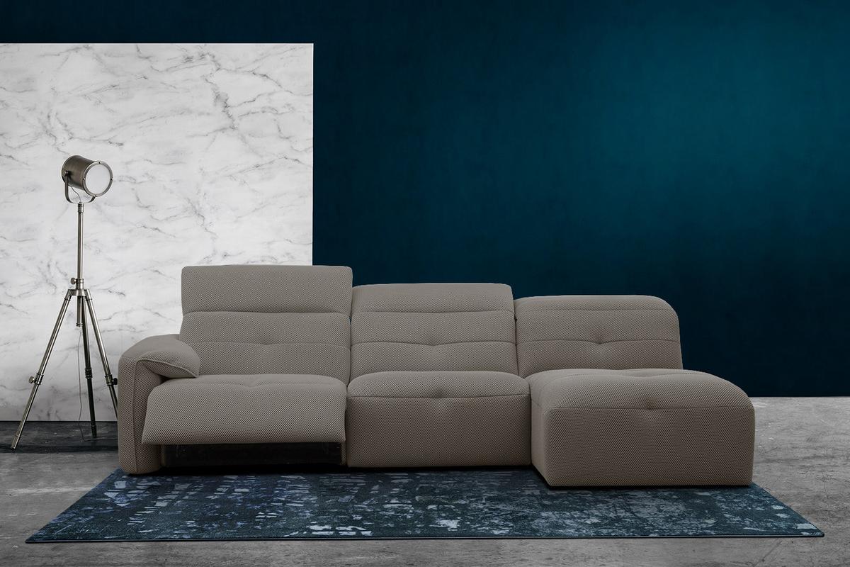 ECKSOFA TRENTO 4-Sitzer mit 1 Relaxfunktion, braun - Schwarz/Braun, Holzwerkstoff/Kunststoff (262/165cm) - Wozimo