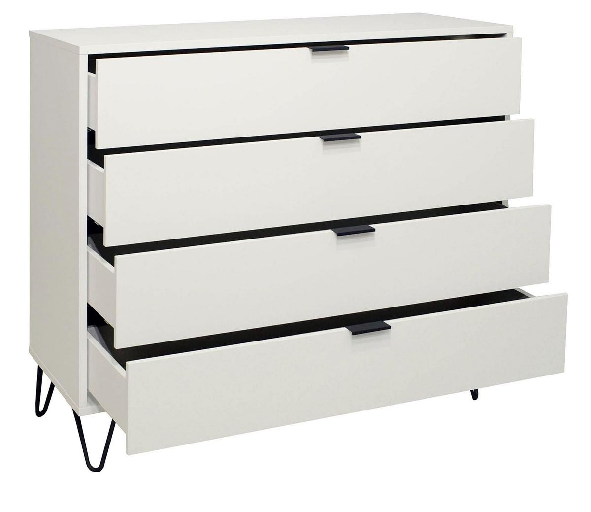 KOMMODE Erna 119x45x102 Kreidegrau matt Lack - Hellgrau, Holzwerkstoff (119/102/45cm) - 58aufmkessel