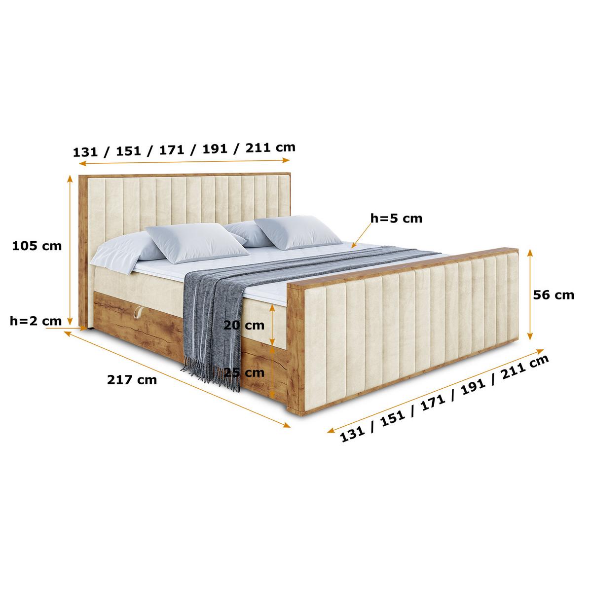 BOXBETT mit Matratze H3 und Lattenrost - LOLLI4-Z - 120x200 - Beige Monolith - Beige, Holzwerkstoff (120/200cm) - ALTDECOR