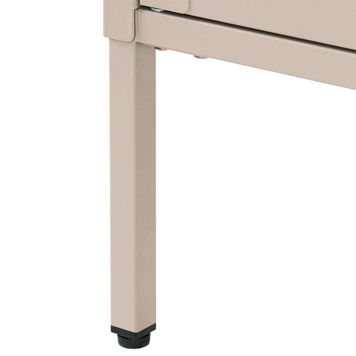 SIDEBOARD mit Glastüren Metall 90 cm Beige Sarre - Beige, Metall (90/111/35cm) - Beliani