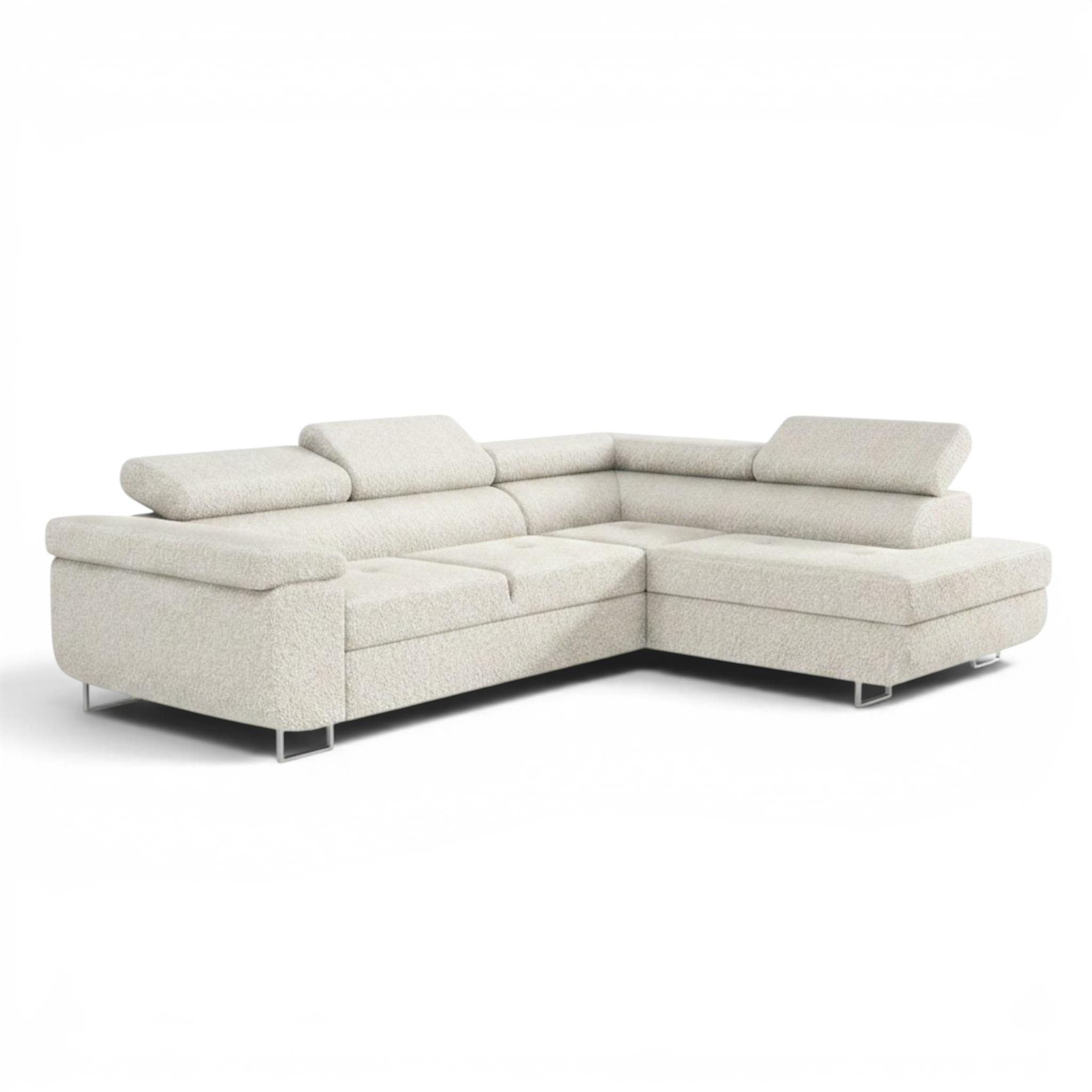 ECKSOFA Jade Mit Schlaffunktion - Beige, Holzwerkstoff/Textil (275/202cm) - Fun Möbel