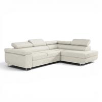 ECKSOFA Jade Mit Schlaffunktion - Beige, Holzwerkstoff/Textil (275/202cm) - Fun Möbel