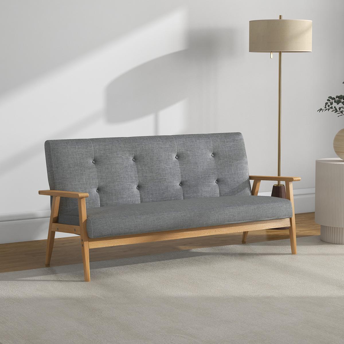SOFA Yvith 155/70/73cm - Dunkelgrau, Textil (70/73/155cm) - ZMH