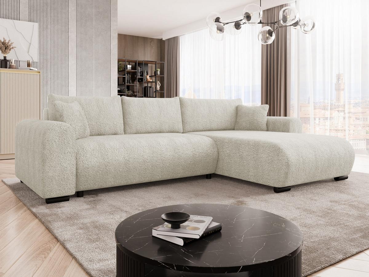 ECKSOFA Merkos - Schwarz/Naturfarben, Holz/Textil (285/188cm) - MIRJAN24
