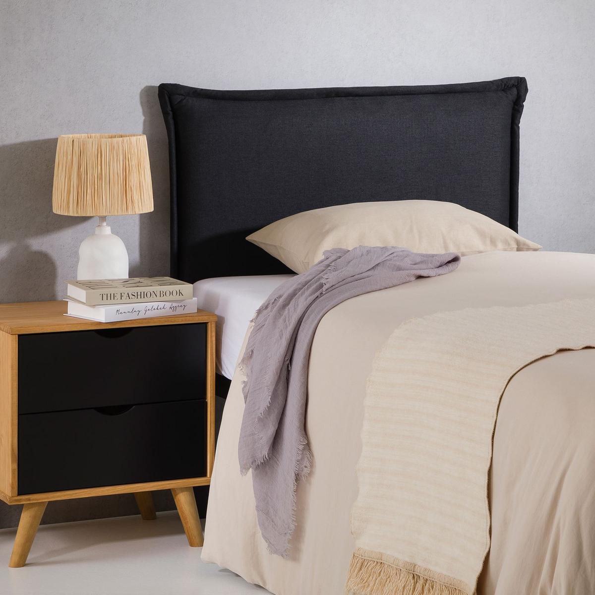 KOPFTEIL NERINA 90x190 cm schwarz - Schwarz, Textil (91/99/7cm) - IDIMEX