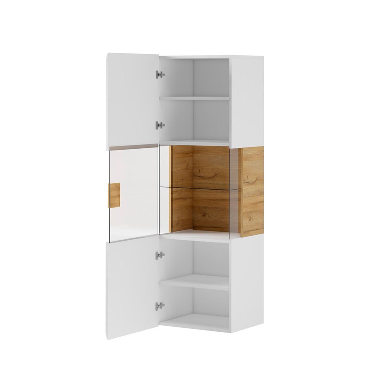 VITRINE Jules Weiß und Holz - Weiß, Holzwerkstoff (53/159/39cm) - Petits-meubles