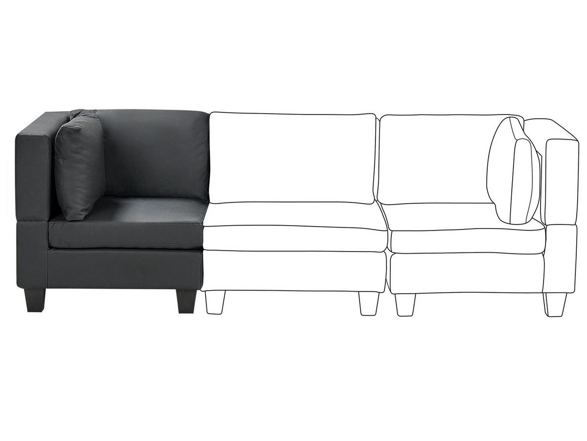 ECKMODUL Kunstleder Schwarz Unstad - Schwarz, Kunststoff (76/72/76cm) - Beliani