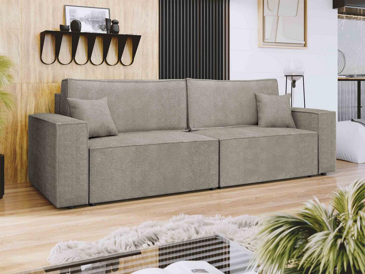 SCHLAFSOFA Karl - Hellgrau/Schwarz, Holz/Kunststoff (245/82/90cm) - MIRJAN24