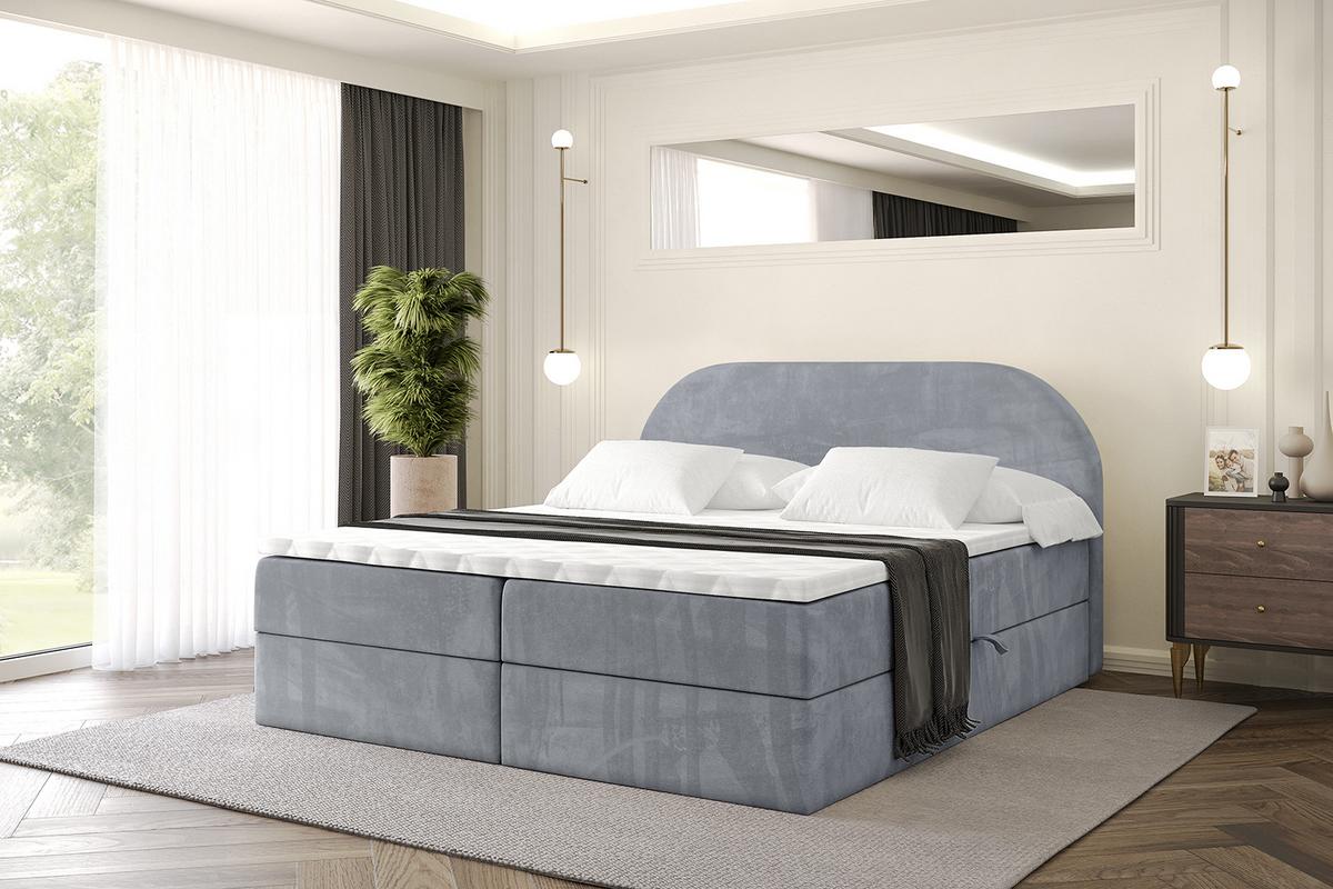 BOXBETT mit Matratze H3 und Lattenrost - NOX - 180x200 - Grau Casablanca - Grau, Holzwerkstoff/Kunststoff (180/200cm) - ALTDECOR