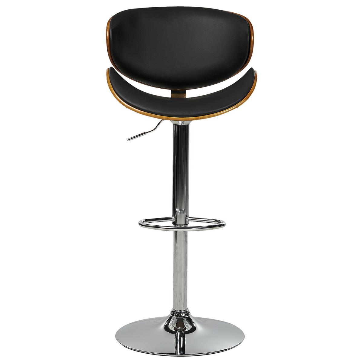 BARSTUHL 2er-Set Kunstleder drehbar SchwarzvRotterdam - Schwarz, Kunststoff (52/93/45cm) - Beliani