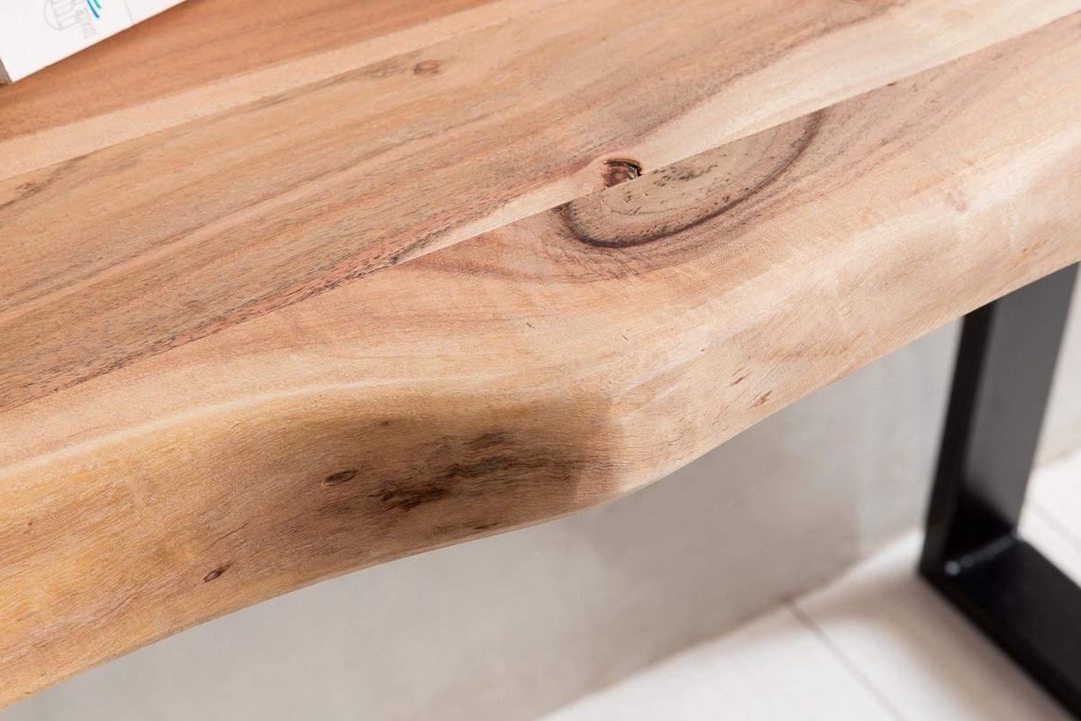 KONSOLENTISCH – Akazienholz, Landhausstil, robuste Metallfüße - Beige/Schwarz, Holz/Metall (45/120/75cm) - KADIMA DESIGN