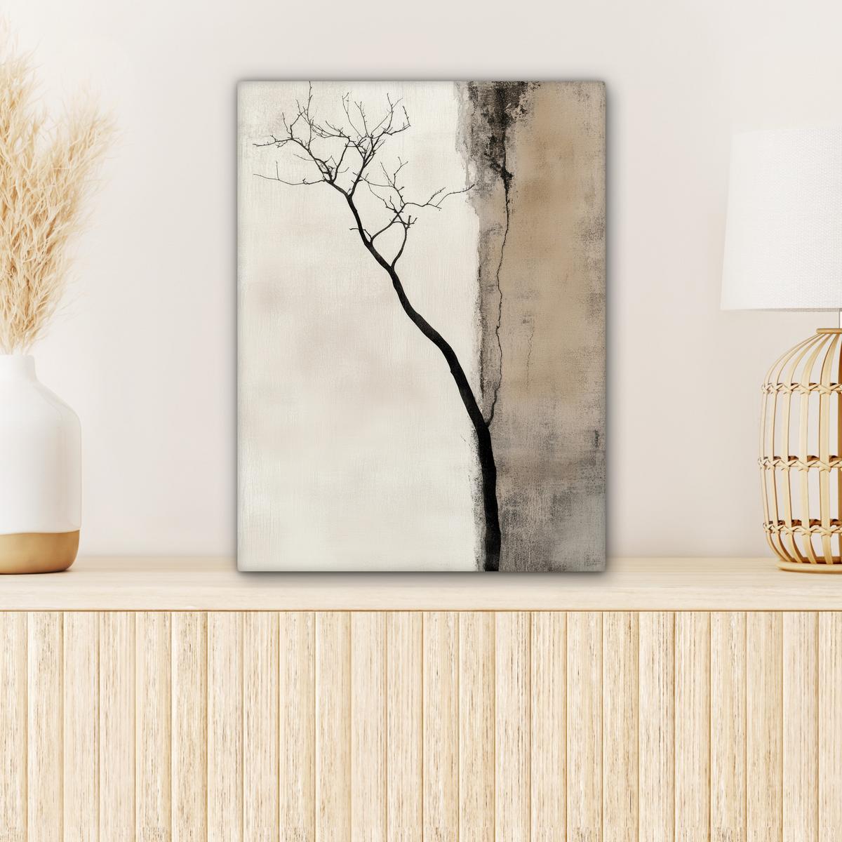 LEINWANDBILD Wabi sabi - Pflanze - Beige Room Decor 30x40 cm - Taupe, Textil (30/40cm) - MuchoWow