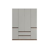 DREHTÜRENSCHRANK VELEN 180/230,5/51,4cm 6-türig Nussbaumfarben - Nussbaumfarben/Grau, Holzwerkstoff (180/230.5/51.4cm) - MASSENO