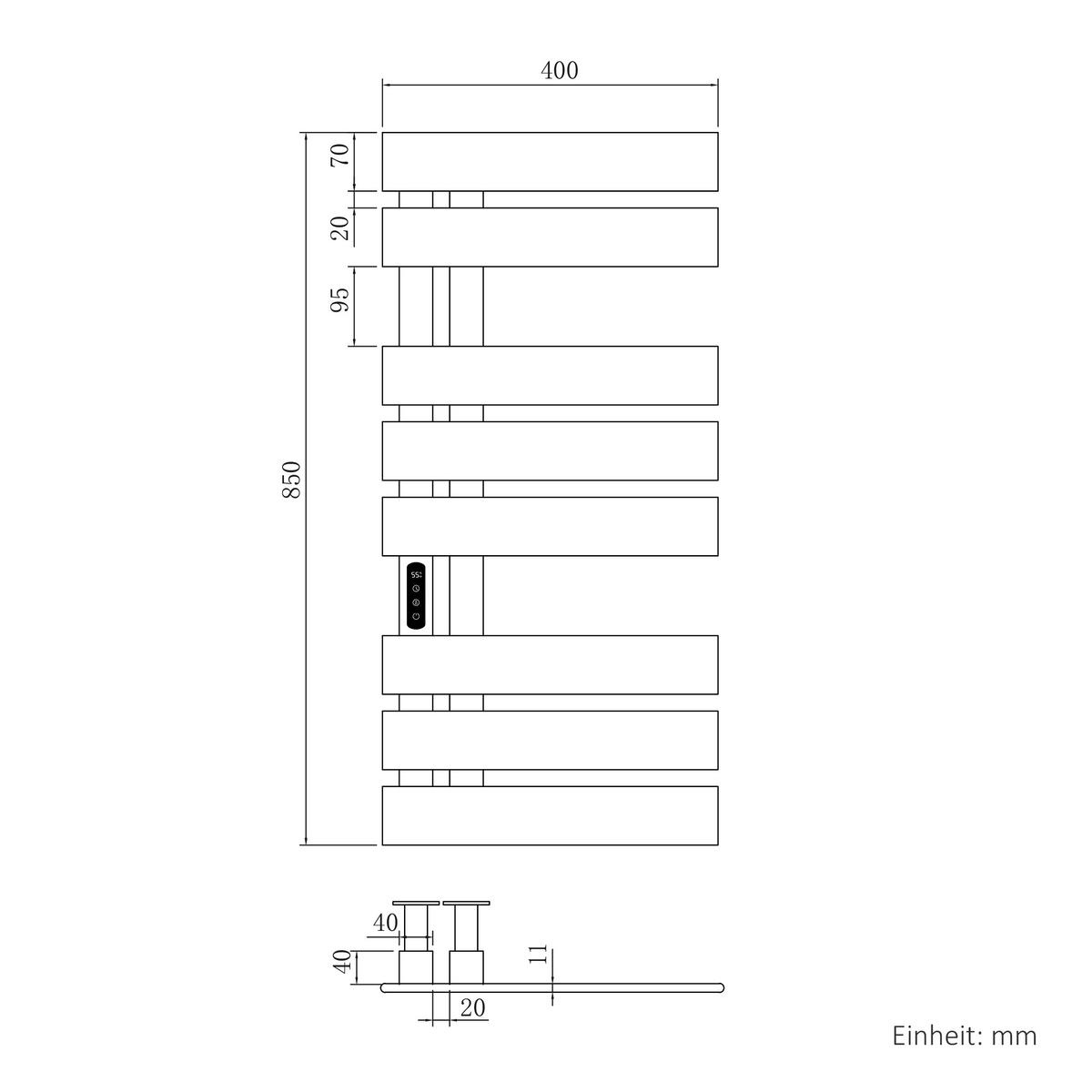 HEIZKÖRPER Elektrisch 85 x 40 cm mit App- und Sprachsteuerung Weiß - Weiß, Metall (40/85/11cm) - EMKE