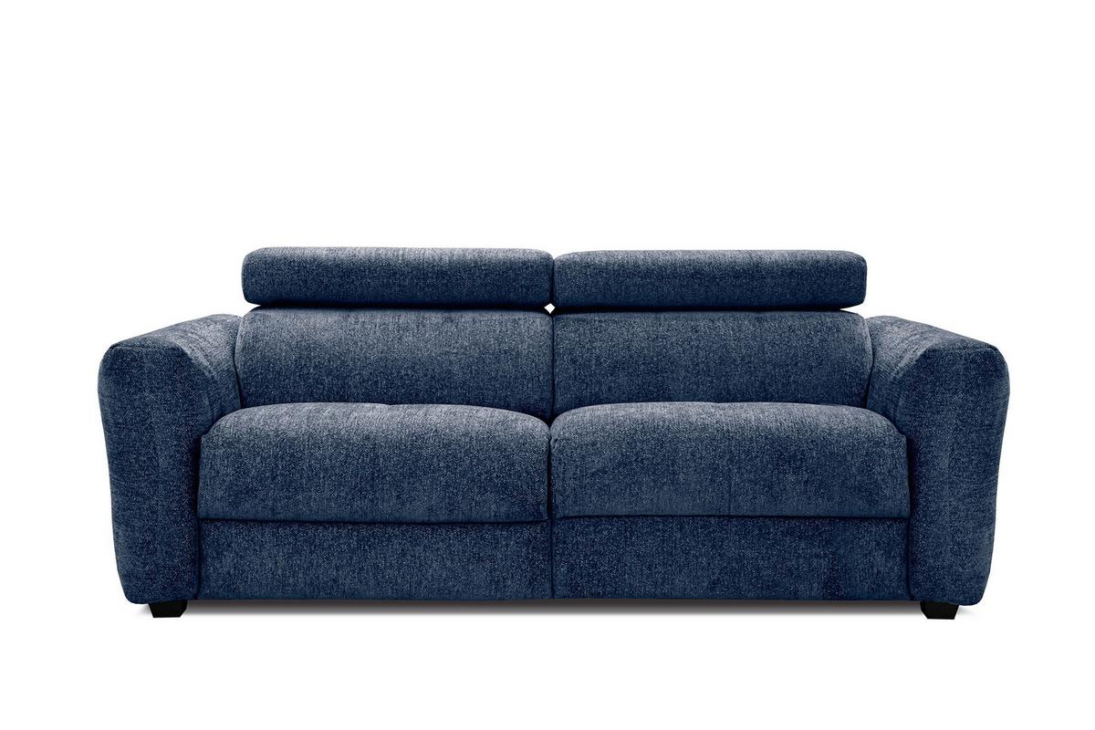SOFA CALVERA 3-Sitzer mit 1 Relaxfunktion, dunkelblau - Dunkelblau, Holzwerkstoff/Textil (204/79/106cm) - Wozimo