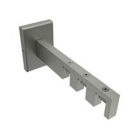 TRÄGER FÜR GARDINENSTANGEN INNENLAUF 14x35 mm, Smartline 3-läufig lang, Edelstahl-Optik - Edelstahlfarben, Metall (14.5/6.5/4.5cm) - INTERDECO