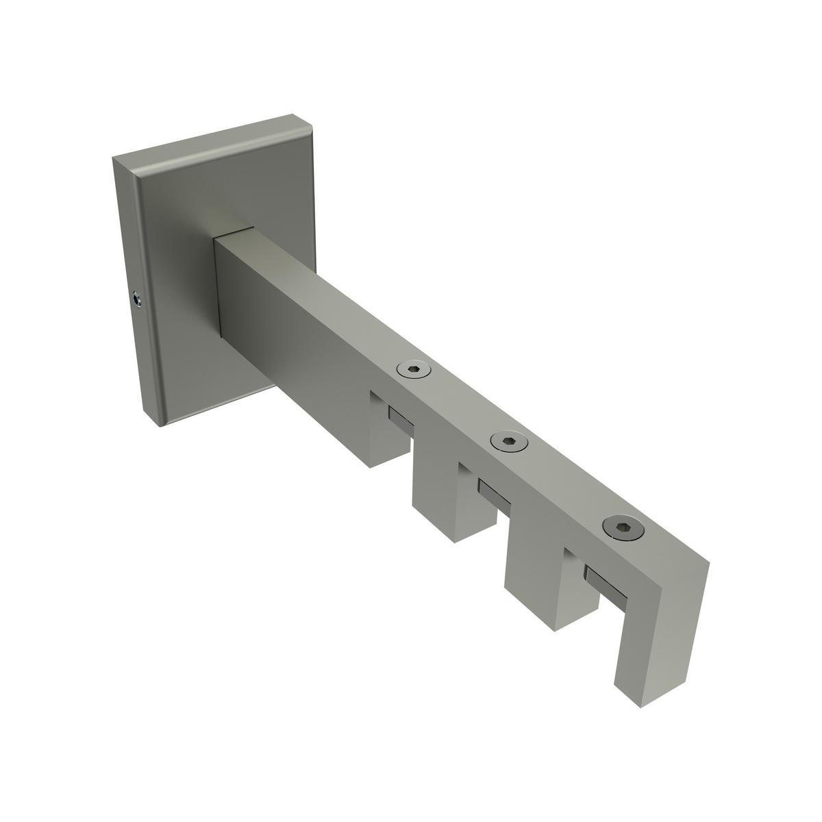 GARDINENSTANGE INNENLAUF Smartline Conex 360 cm (geteilt in 2 x 180 cm), 3-läufig, 14x35 mm Edelstahl-Optik - Edelstahlfarben, Metall (360cm) - INTERDECO