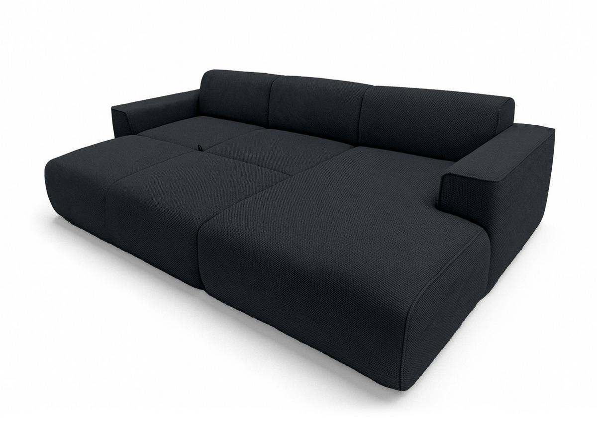ECKSOFA L Form Ruyam Dunkelgrau 310/165/78 cm – Schlaffunktion Rechts - Schwarz, Kunststoff/Textil (310/170cm) - AX Living