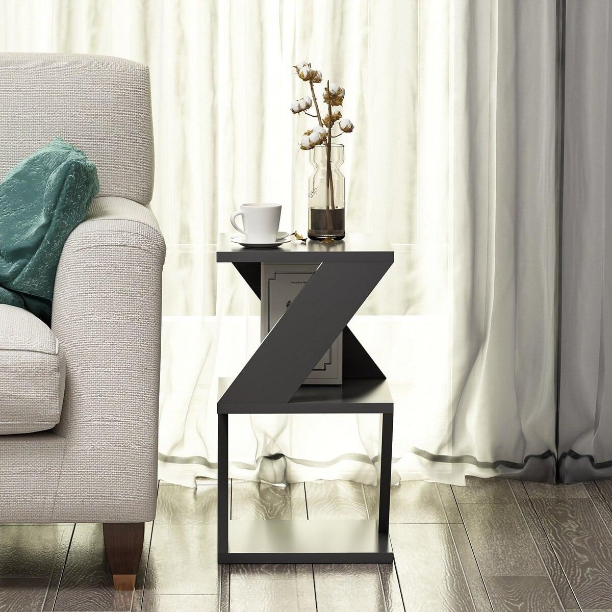 SOFAENDE 3 Ebenen - Albeni - 30/30/50 cm - Anthrazit, Holzwerkstoff (73.3/30/50cm) - Calicosy