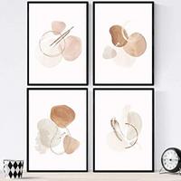 POSTER Set mit 4 Kunst Folien mit abstrakten Formen und Figuren A3 Schwarzer Rahmen - Schwarz, Papier (29.7/3cm) - Nacnic