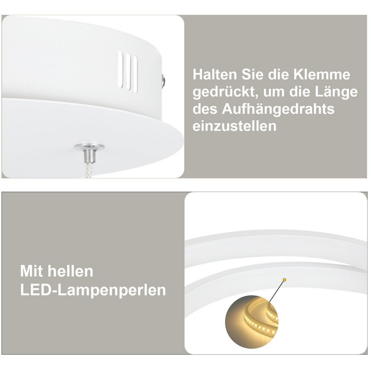 PENDELLEUCHTE Flair 40/40/150 cm - Weiß, Metall (40/40/150cm) - Nettlife
