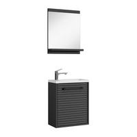 GÄSTE-WC-MÖBELSET Etna 3 Teile Schwarz Matt - 40 x 22 x 52 cm - Schwarz, Holz (40/52/22cm) - Badplaats