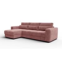 ECKSOFA OLI 4-Sitzer links, altrosa - Altrosa, Holz/Textil (295/172cm) - Wozimo