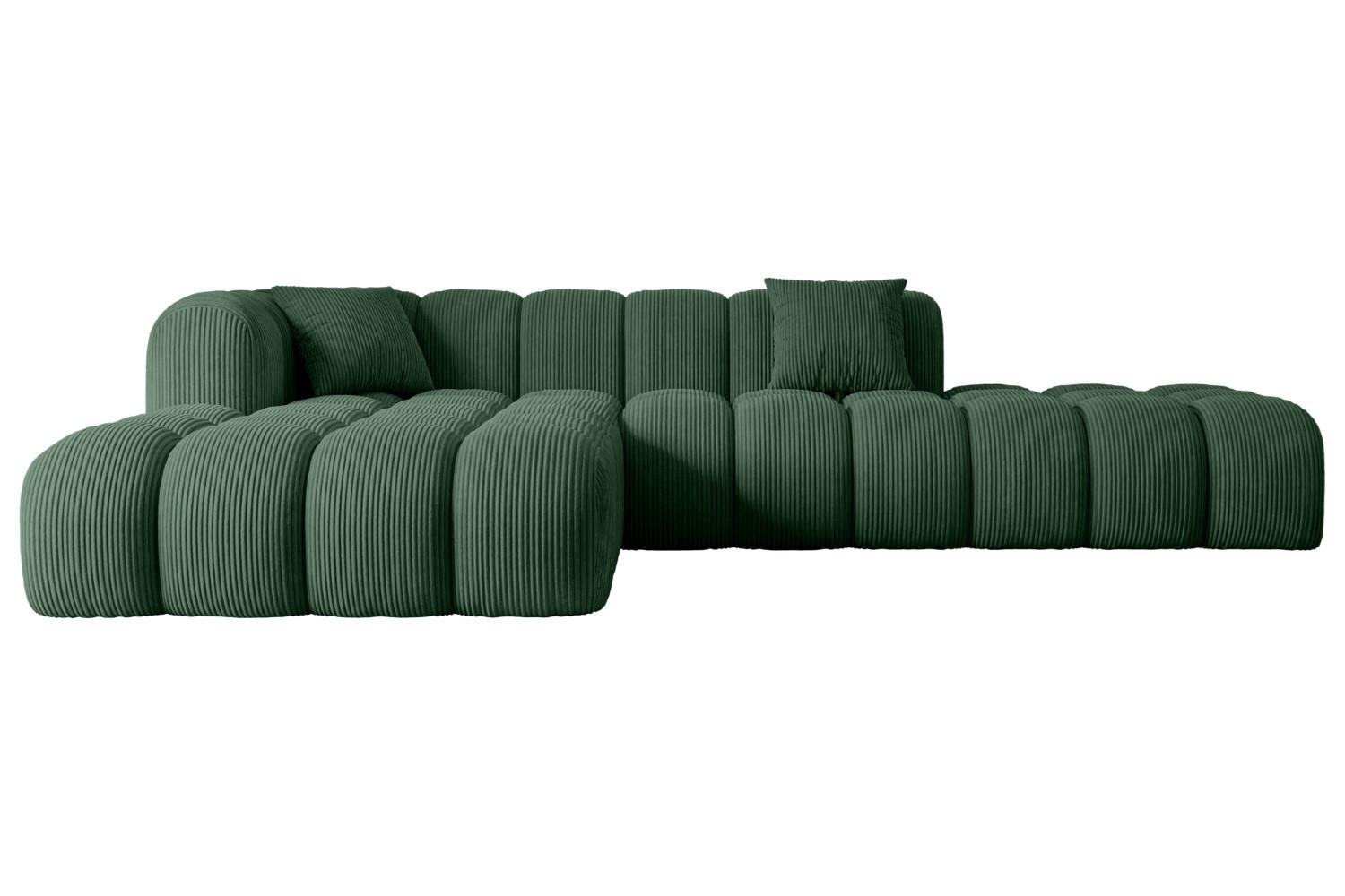 ECKSOFA Ottomane Links OLEA-L2 - 289x176x71 cm Grün - Schwarz/Rosa, Holzwerkstoff/Kunststoff (176/289cm) - ALTDECOR