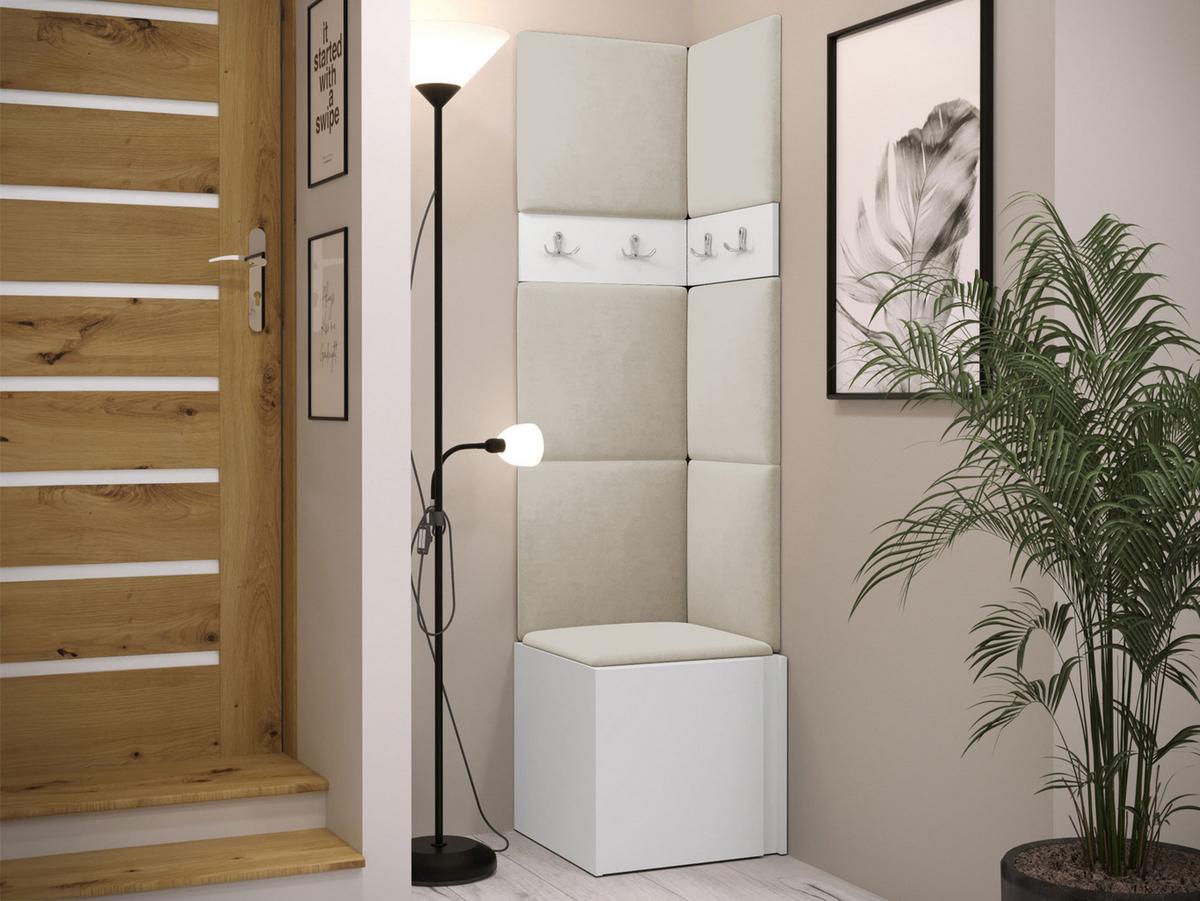 GARDEROBEN-SET Orion XXI - Beige/Weiß, Holzwerkstoff/Kunststoff (42/186/46cm) - MIRJAN24