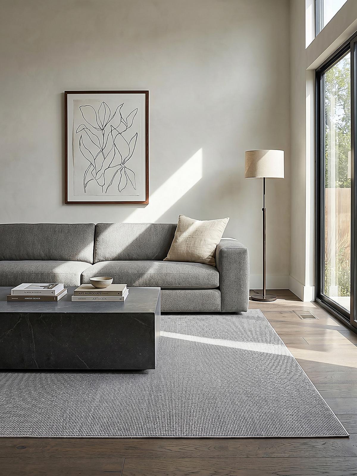 TEPPICH Niederflor Uni COLFOSCO Polypropylen Beige 133 x 133 cm - Grau, Textil (133/170cm) - KADIMA DESIGN