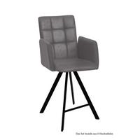 THEKENSTUHL (6er-Set) Delcine 52x108x60 Schwarz/Grau - Schwarz/Grau, Kunststoff (60/108/52cm) - 58aufmkessel