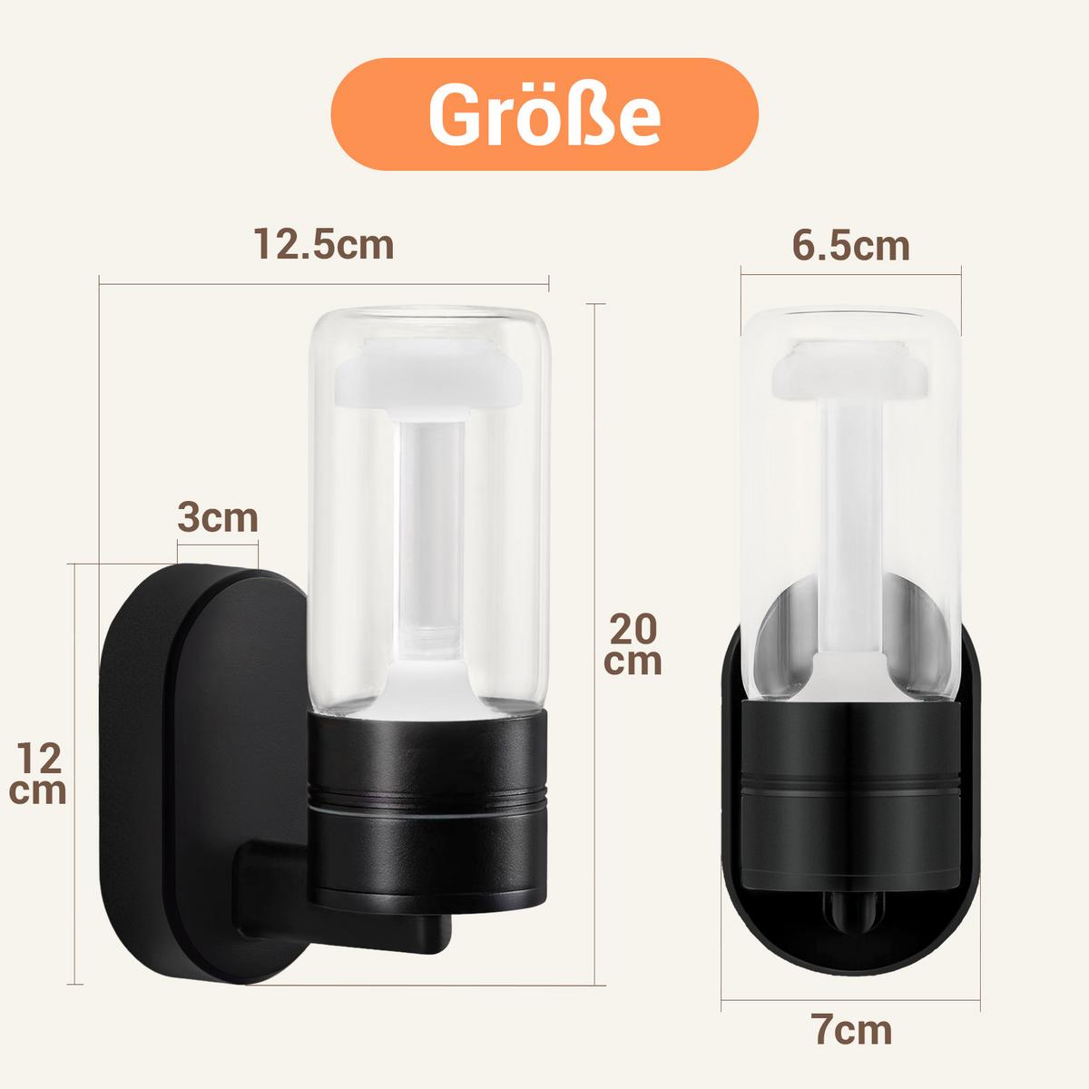 AUSSENWANDLEUCHTE Glenly 12.5/6.5/20 cm - Schwarz, Glas/Metall (12.5/6.5/20cm) - ZMH