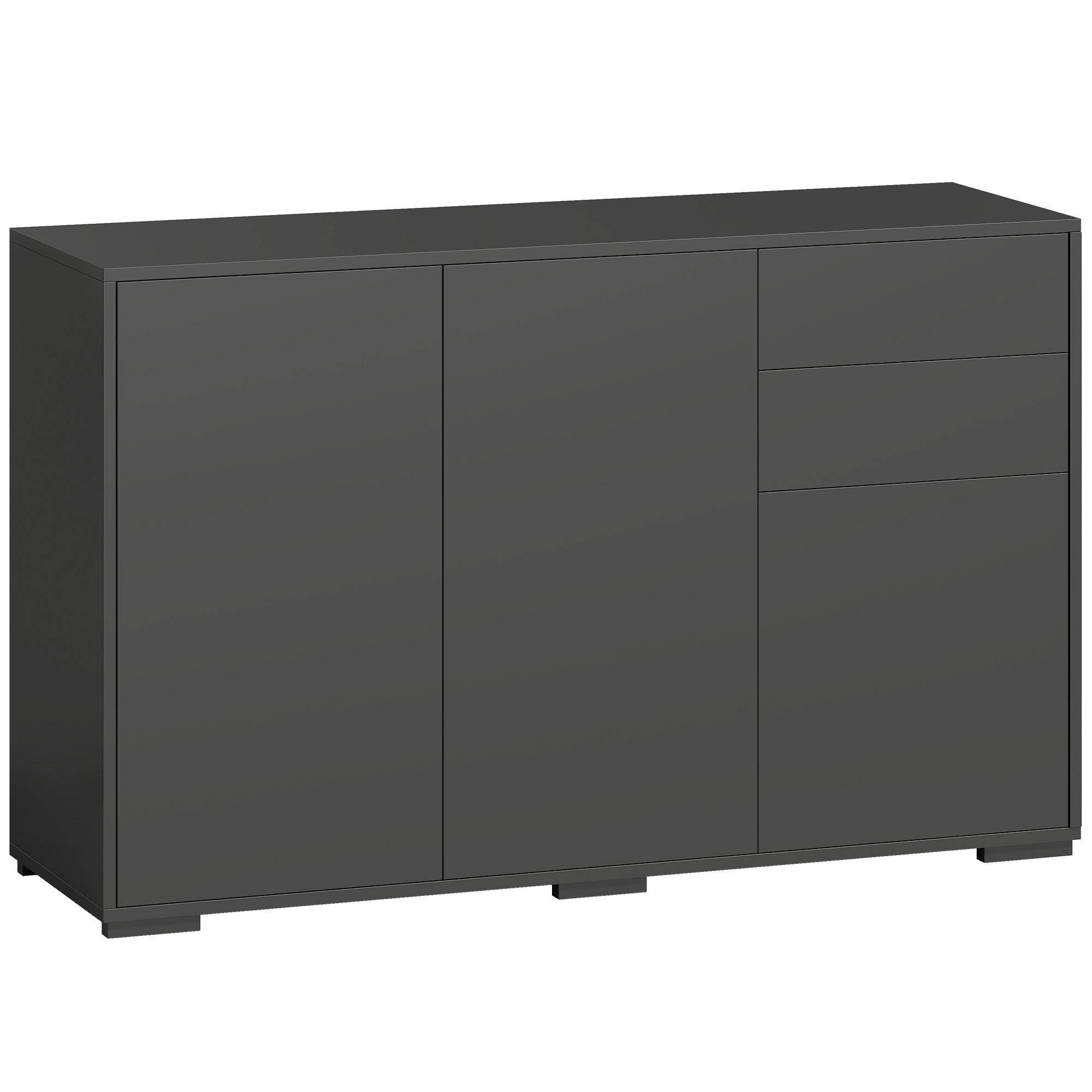 STANDSCHRANK Spanplatte Schwarz - Schwarz, Holzwerkstoff/Kunststoff (36/74/117cm) - HOMCOM