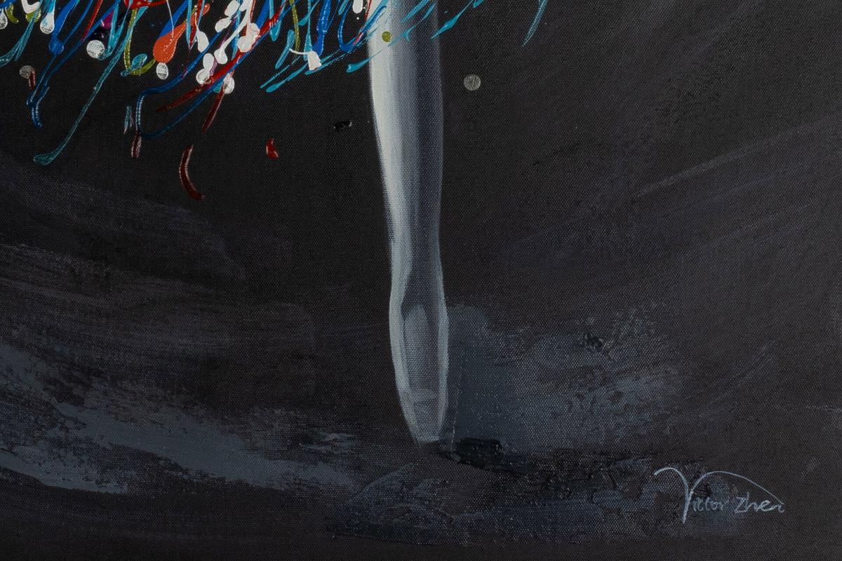 ACRYLBILD HANDGEMALT 60/90 cm - Schwarz, Holz/Textil (60/90cm) - KUNSTLOFT