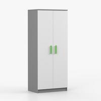 DREHTÜRENSCHRANK 80/192/50 cm 2-türig Jonas II 06 Grau/Weiß + limette Griffe - Limette/Weiß, Holz/Holzwerkstoff (80/192/50cm) - imoebel24