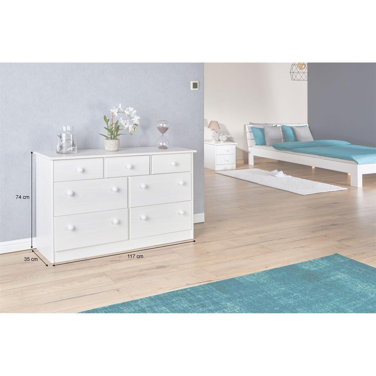 KOMMODE RONDO weiß - Weiß, Holz (117/74/35cm) - IDIMEX