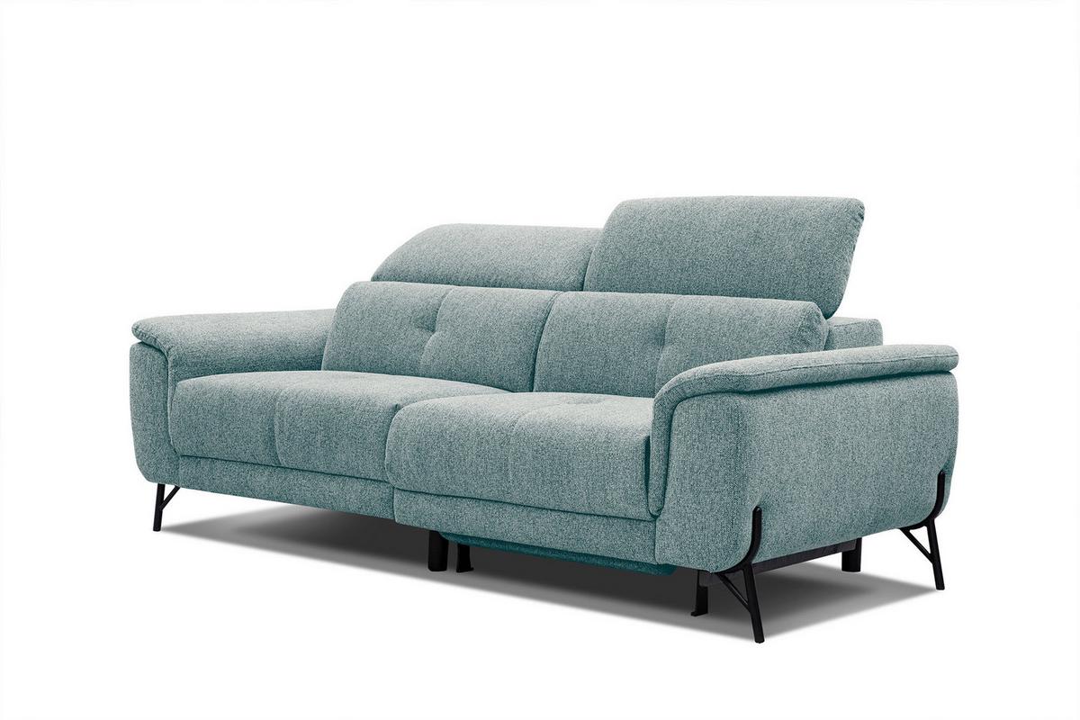 SOFA AVENA 3-Sitzer mit 1 Relaxfunktion, mintgrün - Mintgrün, Holzwerkstoff/Textil (204/80/108cm) - Wozimo