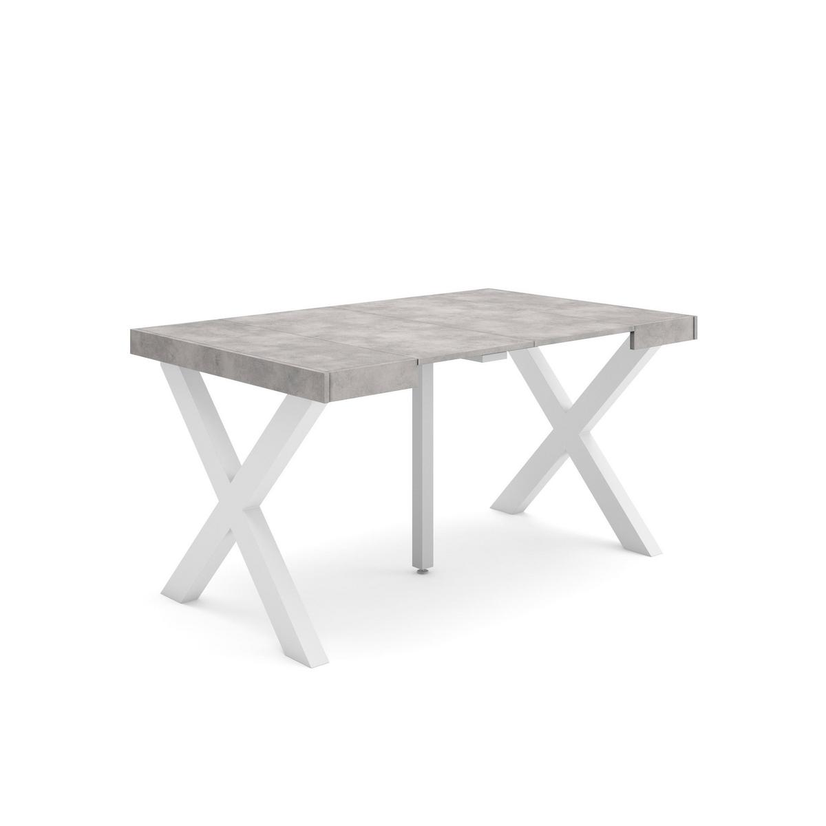 KONSOLENTISCH ausziehbar 58 bis 140cm, für 6 Gäste, zementgrau, 90/58/73cm - Grau, Holzwerkstoff (90/140/73cm) - Skraut Home