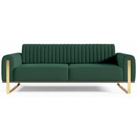 SOFA Parissa 228 cm - Goldfarben/Grün, Textil/Metall (228/79/92cm) - Selsey